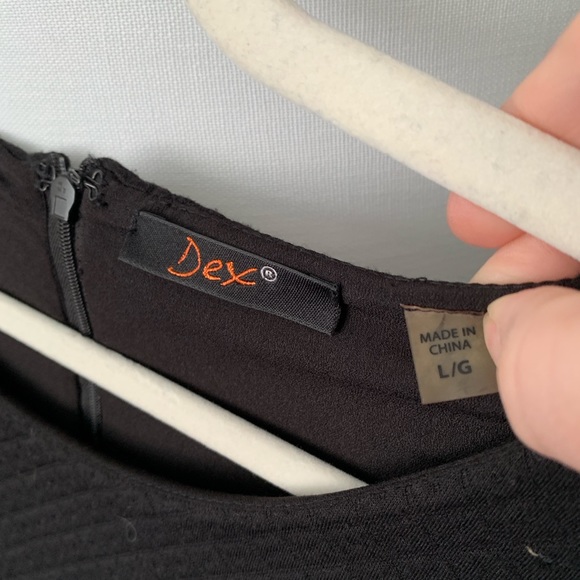 Dex Black Cozy Mini Dress 3/4 Sleeve - Picture 2 of 2